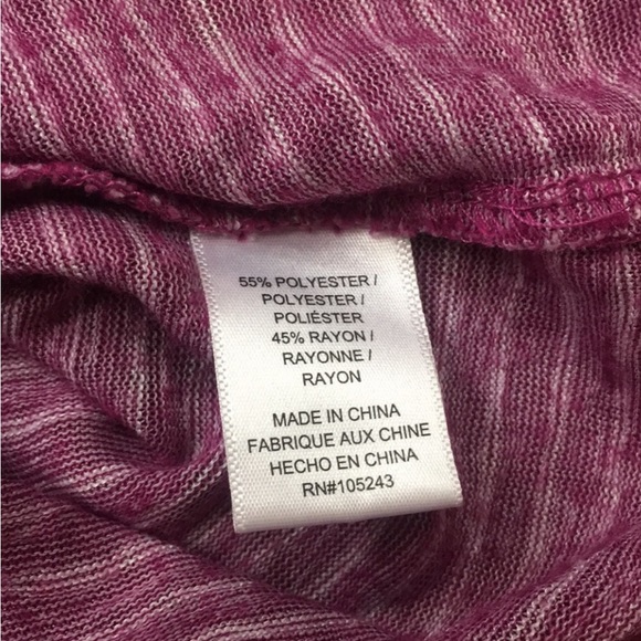 Bobeau Women's Magenta Stripes Soft Stretch T-Shirt Size Large Casual Coastal - Picture 10 of 13